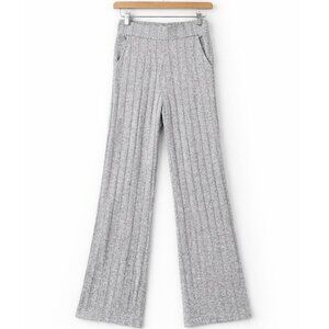 NWT Lou & Grey Ribbed Brushmarl Wide Leg Sweater Pants | Grey Marl | XXS